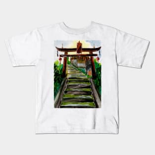 Wooden Gate and Stairs Kids T-Shirt